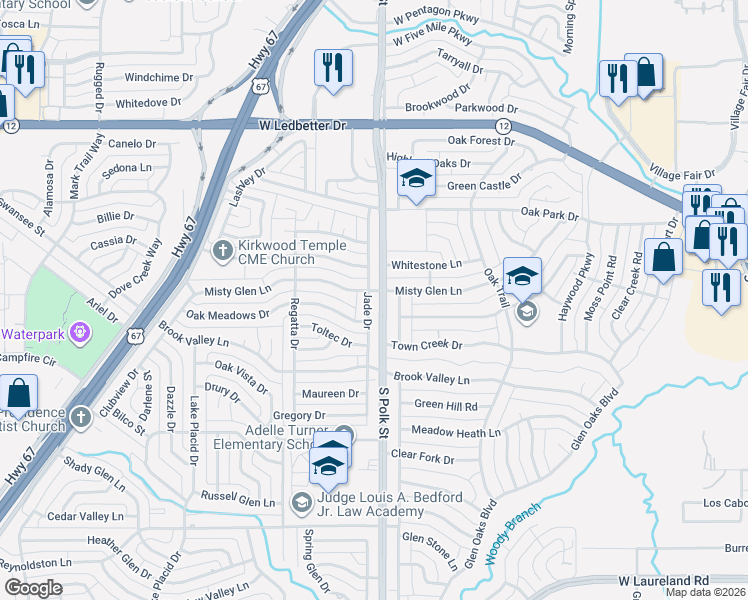 map of restaurants, bars, coffee shops, grocery stores, and more near in Dallas