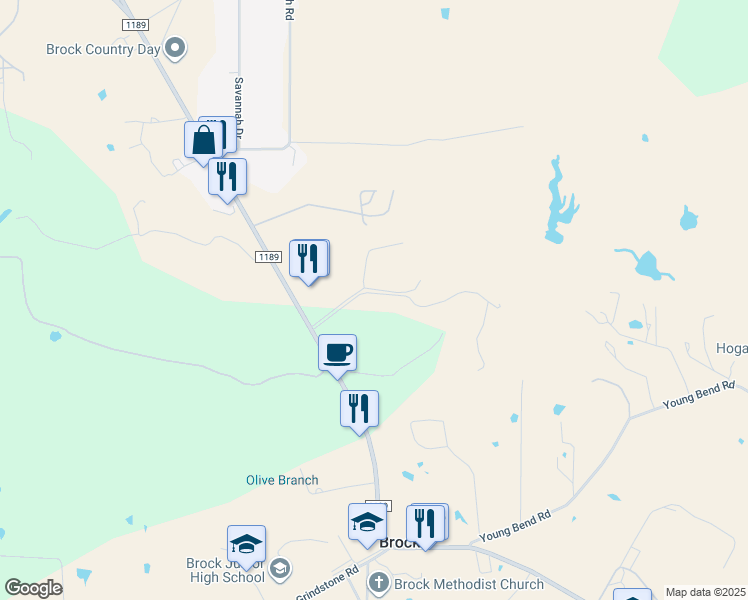 map of restaurants, bars, coffee shops, grocery stores, and more near 140 Eagle Meadow Drive in Brock