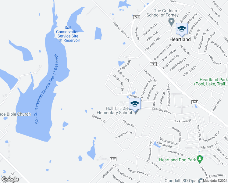 map of restaurants, bars, coffee shops, grocery stores, and more near 2000 Victorian Drive in Forney