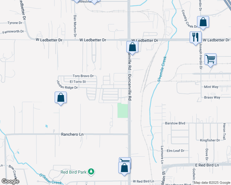 map of restaurants, bars, coffee shops, grocery stores, and more near 5107 Wesley Chapel Lane in Dallas