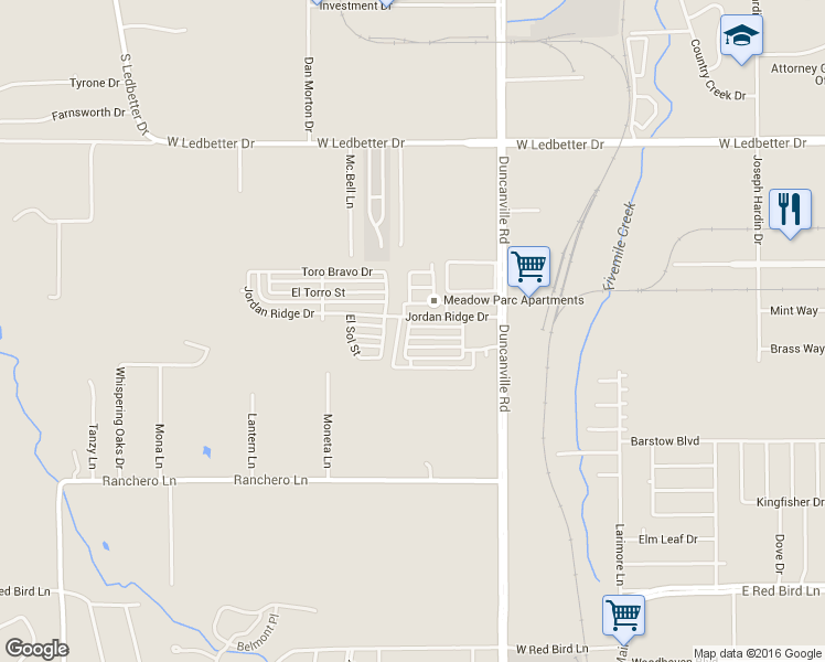 map of restaurants, bars, coffee shops, grocery stores, and more near 5143 Wesley Chapel Lane in Dallas
