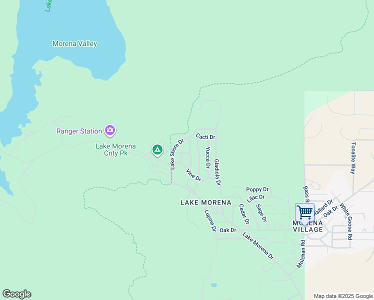 map of restaurants, bars, coffee shops, grocery stores, and more near 2554 Marygold Drive in Campo
