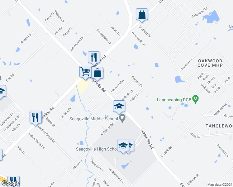map of restaurants, bars, coffee shops, grocery stores, and more near 15617 Gatsby Lane in Dallas