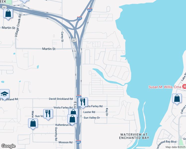 map of restaurants, bars, coffee shops, grocery stores, and more near Big Fork Rd in Fort Worth