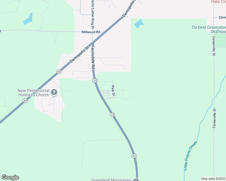map of restaurants, bars, coffee shops, grocery stores, and more near Park Drive in Greensboro