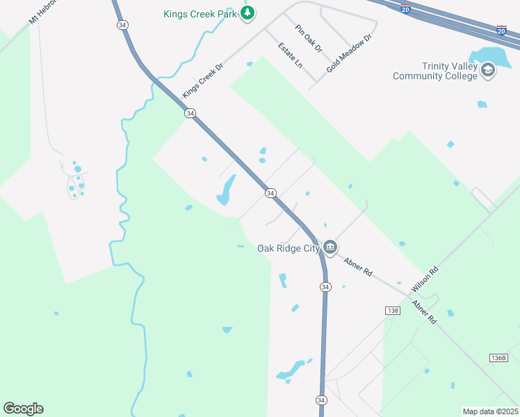 map of restaurants, bars, coffee shops, grocery stores, and more near 1075 Oak Ridge Drive in Terrell
