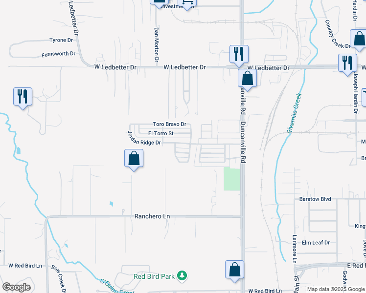 map of restaurants, bars, coffee shops, grocery stores, and more near 5209 La Jolla Lane in Dallas