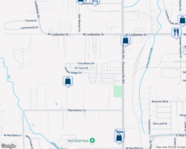 map of restaurants, bars, coffee shops, grocery stores, and more near 5209 La Jolla Lane in Dallas