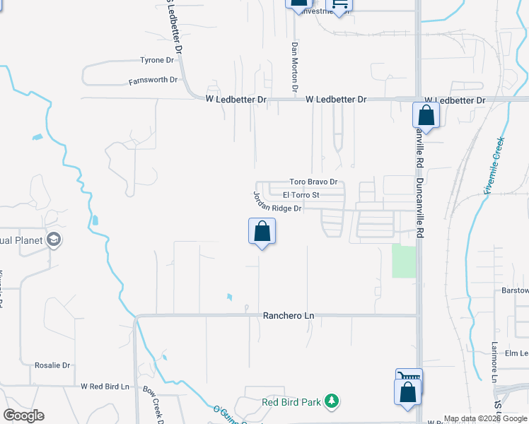 map of restaurants, bars, coffee shops, grocery stores, and more near 5356 Jordan Ridge Drive in Dallas