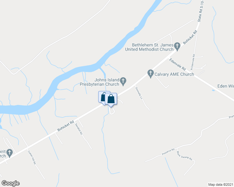 map of restaurants, bars, coffee shops, grocery stores, and more near 3212 Eenjy Lane in Johns Island