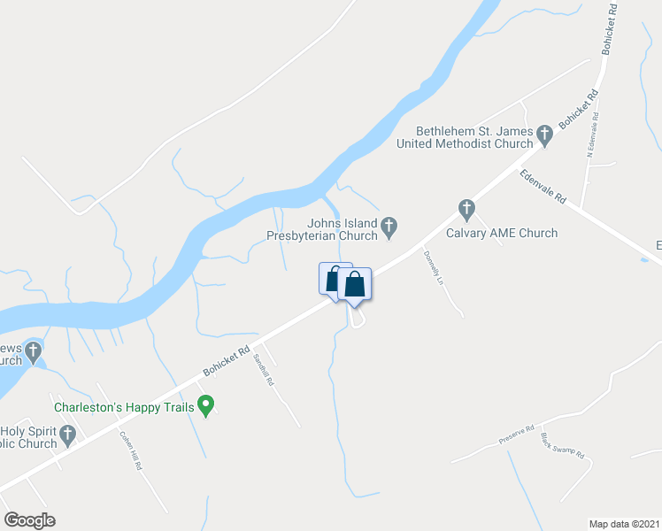 map of restaurants, bars, coffee shops, grocery stores, and more near 2600 Bohicket Road in Johns Island