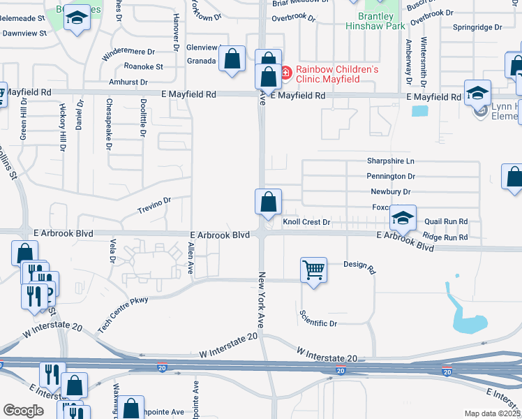 map of restaurants, bars, coffee shops, grocery stores, and more near 3618 New York Avenue in Arlington
