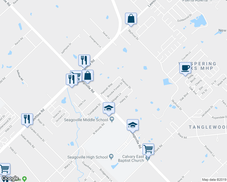 map of restaurants, bars, coffee shops, grocery stores, and more near 935 Brooke Forest Drive in Dallas