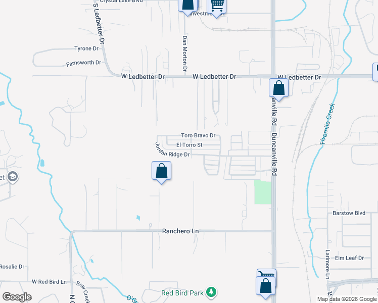 map of restaurants, bars, coffee shops, grocery stores, and more near 5305 Jordan Ridge Drive in Dallas
