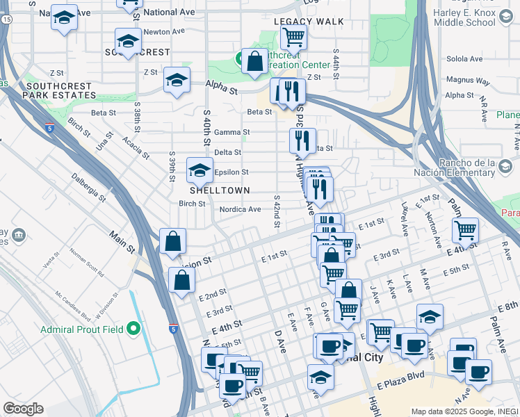 map of restaurants, bars, coffee shops, grocery stores, and more near 4188 Nordica Avenue in San Diego