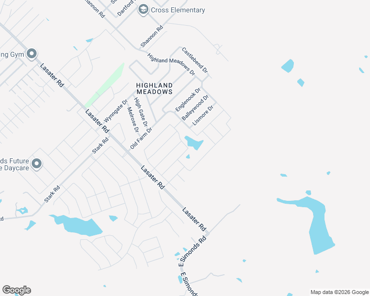 map of restaurants, bars, coffee shops, grocery stores, and more near 6 Old Farm Drive in Seagoville
