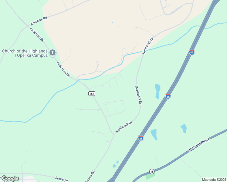 map of restaurants, bars, coffee shops, grocery stores, and more near Hannah Way in Opelika