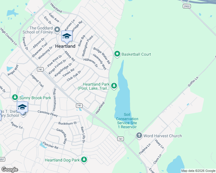 map of restaurants, bars, coffee shops, grocery stores, and more near 4001 Collin Court in Forney