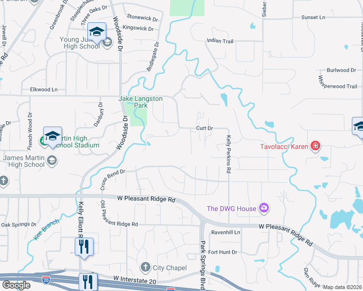 map of restaurants, bars, coffee shops, grocery stores, and more near 3812 Curt Drive in Arlington
