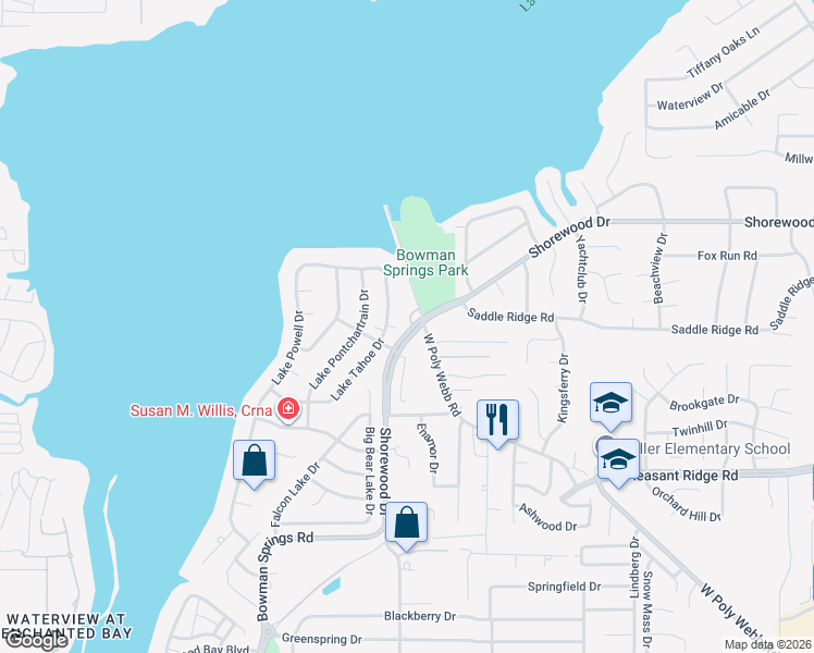 map of restaurants, bars, coffee shops, grocery stores, and more near 3515 Lake Tahoe Drive in Arlington