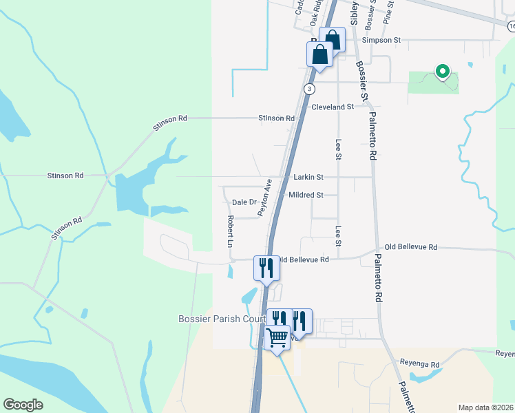 map of restaurants, bars, coffee shops, grocery stores, and more near 1001 Dale Drive in Benton