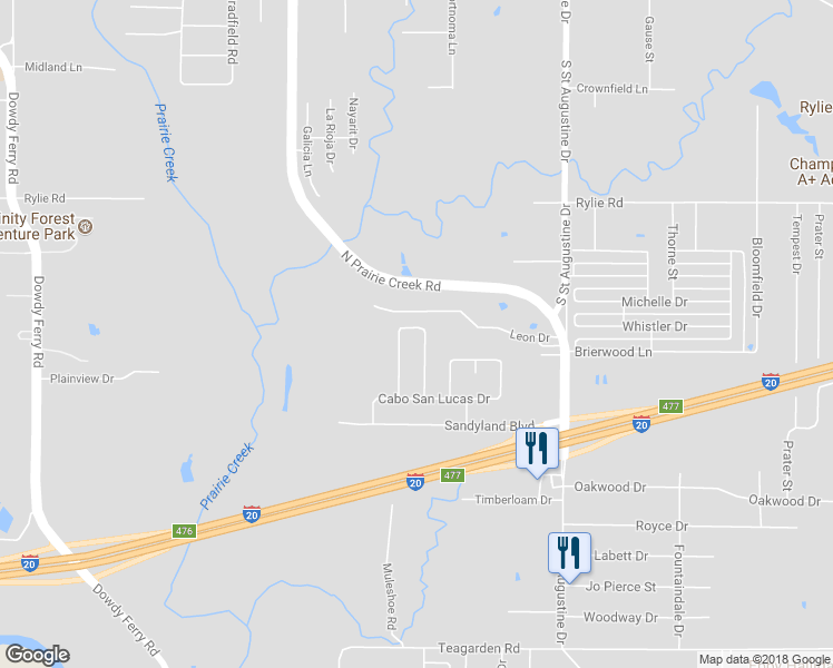 map of restaurants, bars, coffee shops, grocery stores, and more near 1603 Tampa Bay Drive in Dallas