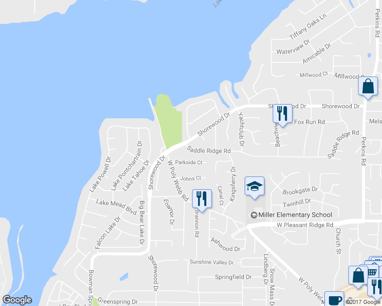 map of restaurants, bars, coffee shops, grocery stores, and more near 6708 Saddle Ridge Road in Arlington