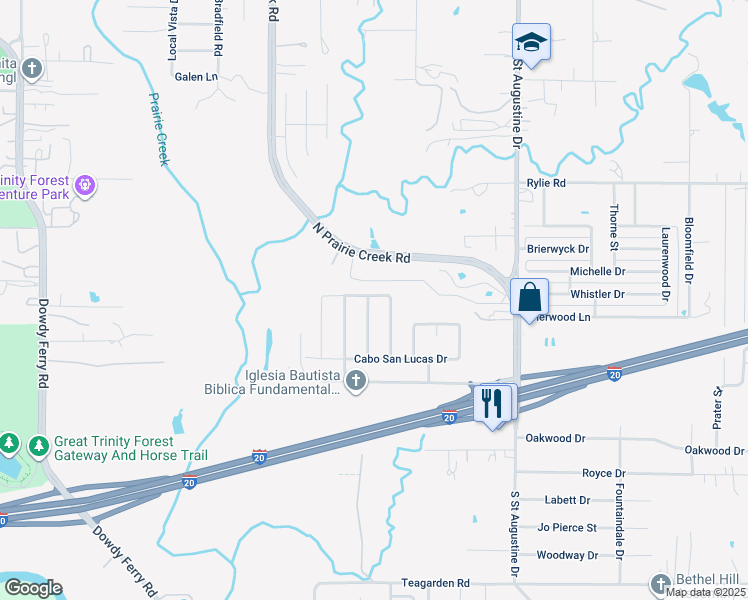 map of restaurants, bars, coffee shops, grocery stores, and more near 1602 Palm Beach Avenue in Dallas
