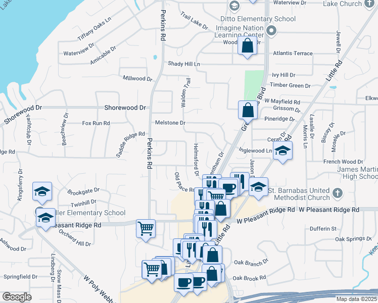 map of restaurants, bars, coffee shops, grocery stores, and more near 3807 Rustic Forest Trail in Arlington