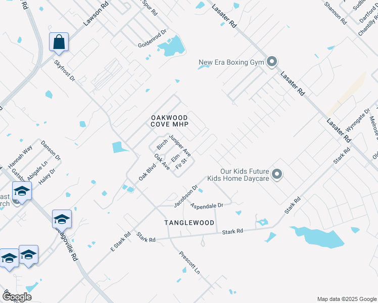 map of restaurants, bars, coffee shops, grocery stores, and more near 195 Juniper Avenue in Dallas