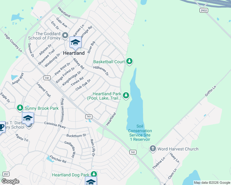 map of restaurants, bars, coffee shops, grocery stores, and more near 4006 Collin Court in Heartland