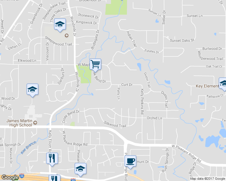 map of restaurants, bars, coffee shops, grocery stores, and more near 3812 Curt Drive in Arlington