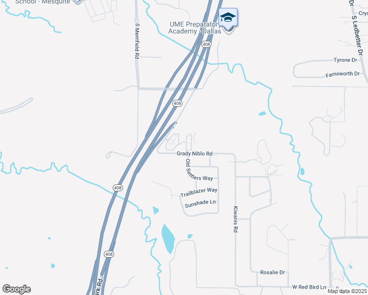 map of restaurants, bars, coffee shops, grocery stores, and more near 4810 Texas 408 Spur in Dallas