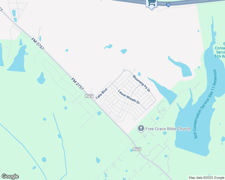 map of restaurants, bars, coffee shops, grocery stores, and more near 8888-9382 Farm to Market Road 2757 in Forney