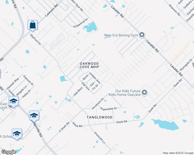 map of restaurants, bars, coffee shops, grocery stores, and more near 195 Juniper Avenue in Dallas