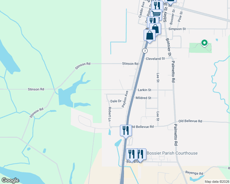 map of restaurants, bars, coffee shops, grocery stores, and more near 202 Burchett Street in Benton