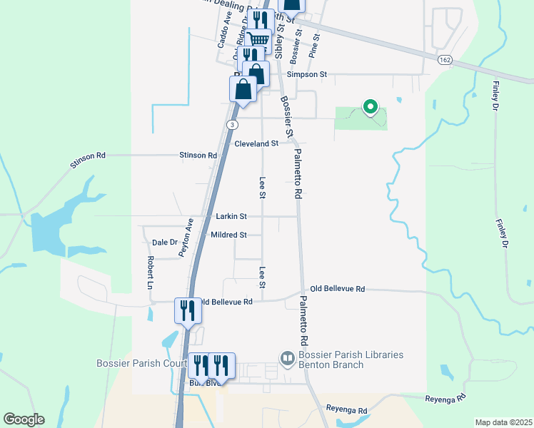 map of restaurants, bars, coffee shops, grocery stores, and more near 914 Lee Street in Benton