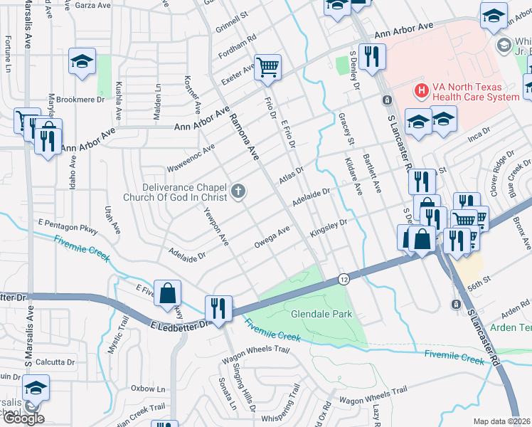 map of restaurants, bars, coffee shops, grocery stores, and more near 1506 Montague Avenue in Dallas