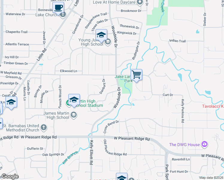 map of restaurants, bars, coffee shops, grocery stores, and more near 4307 Waycross Dr in Arlington