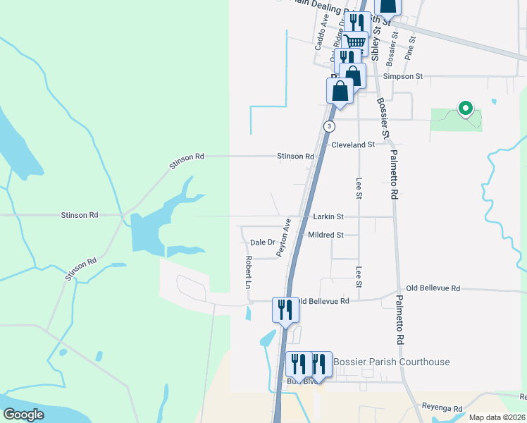 map of restaurants, bars, coffee shops, grocery stores, and more near 202 Burchett Street in Benton