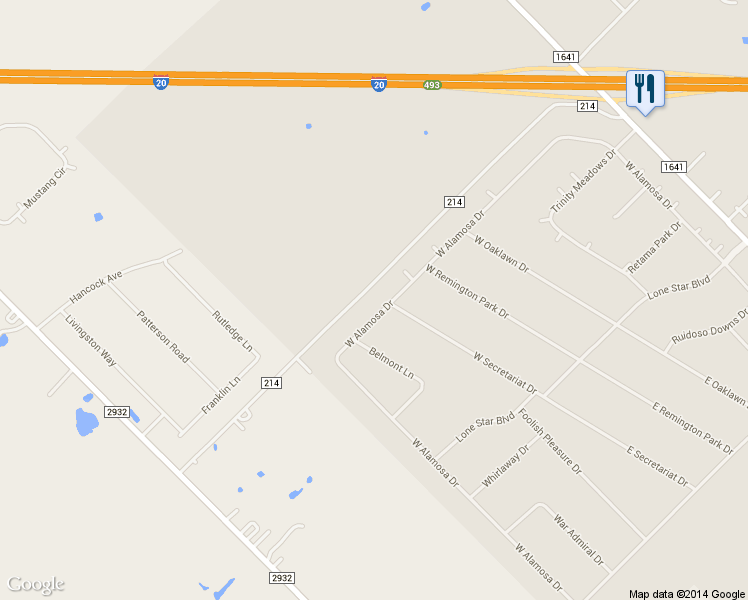 map of restaurants, bars, coffee shops, grocery stores, and more near 2205 W Alamosa Dr in Terrell