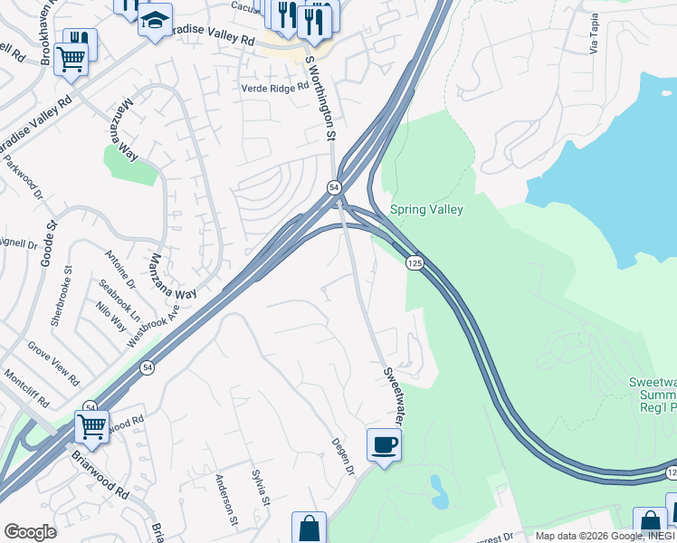 map of restaurants, bars, coffee shops, grocery stores, and more near 8366 The Grant Place in Bonita