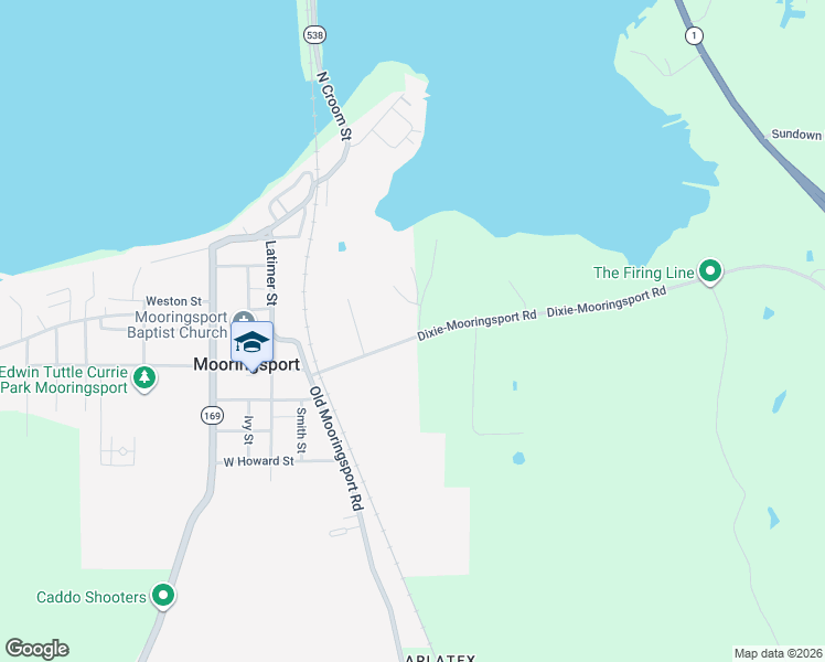 map of restaurants, bars, coffee shops, grocery stores, and more near 8113 Louisiana 169 in Mooringsport