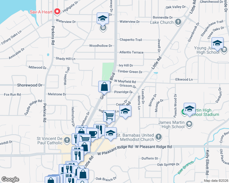 map of restaurants, bars, coffee shops, grocery stores, and more near in Arlington