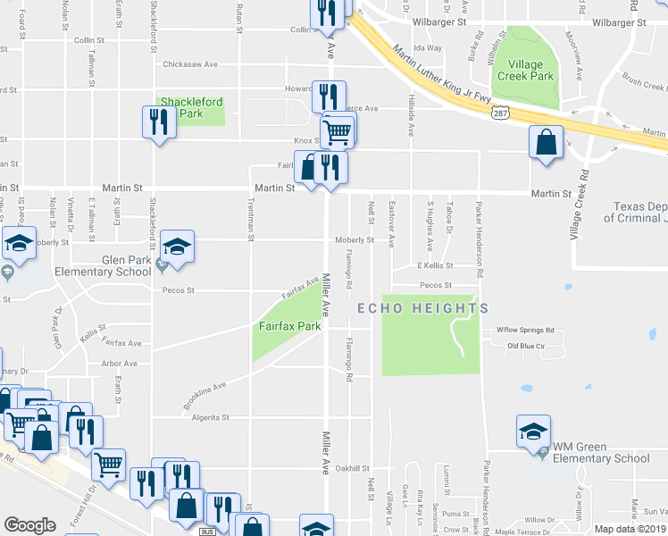 map of restaurants, bars, coffee shops, grocery stores, and more near in Fort Worth