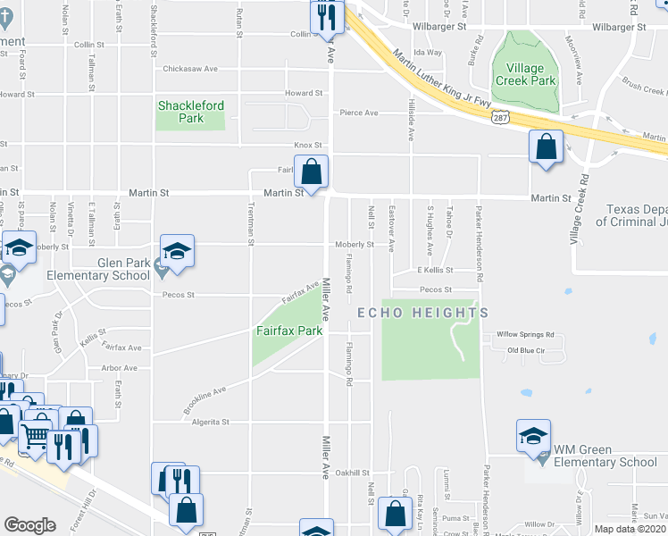 map of restaurants, bars, coffee shops, grocery stores, and more near in Fort Worth
