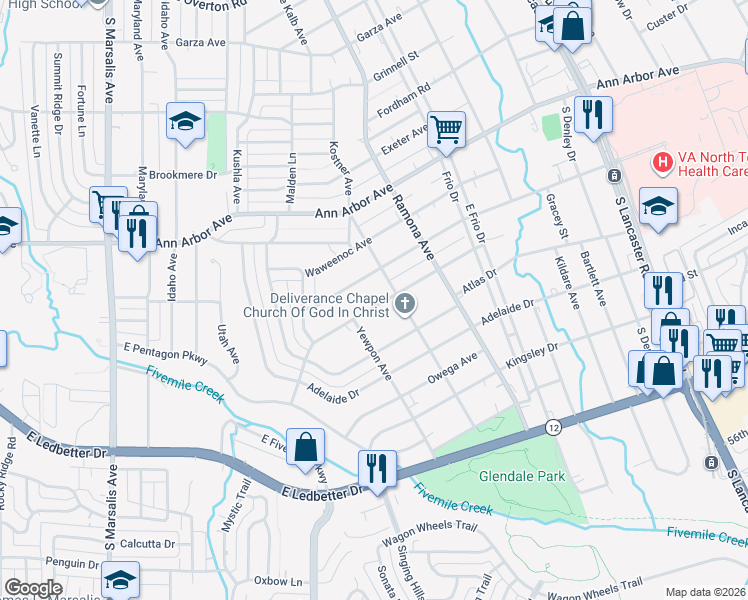 map of restaurants, bars, coffee shops, grocery stores, and more near 1427 Hortense Avenue in Dallas