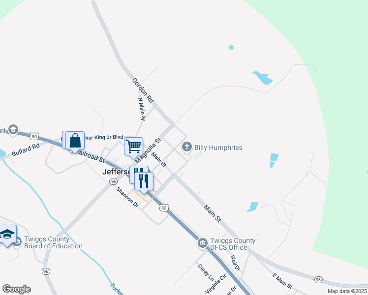 map of restaurants, bars, coffee shops, grocery stores, and more near 306 North Ash Street in Jeffersonville