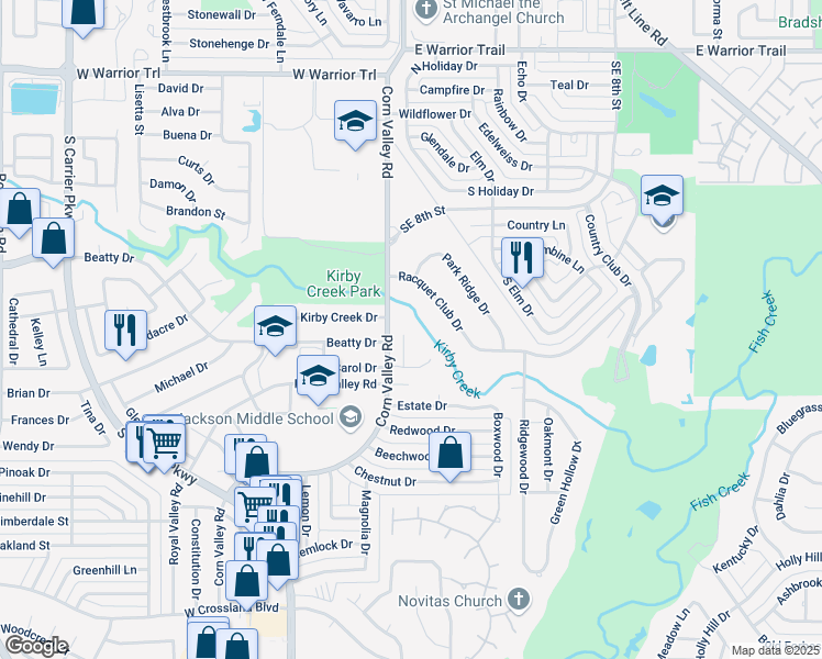map of restaurants, bars, coffee shops, grocery stores, and more near 3312 Sir Stewart Circle in Grand Prairie