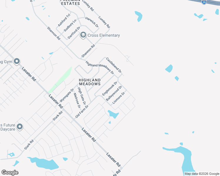 map of restaurants, bars, coffee shops, grocery stores, and more near Englenook Drive in Seagoville